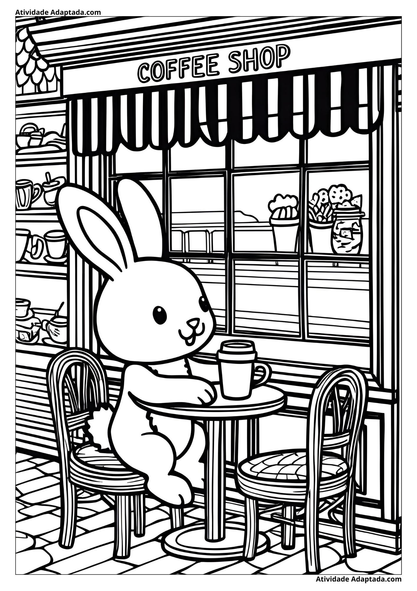 Coelhinho tomando café